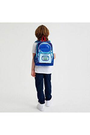 Coral High Kids Saks Mavi Astronot Desenli 2'li Okul Çanta Seti - Erkek Çocuk
