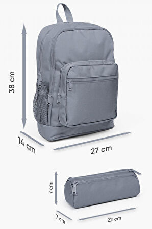 Coral High Kids Lacivert Pembe Unicorn Desenli USB'li 2'li Okul Çanta Seti - Kız Çocuk