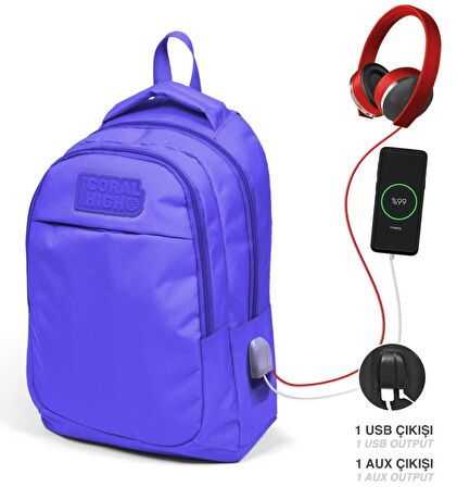 Coral High Kız Çocuk Okul Çantası ve Beslenme Çantası Seti - Lavanta
