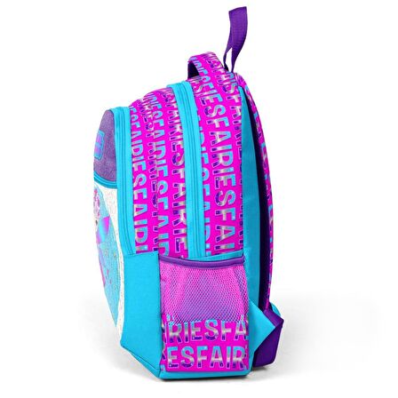 Coral High Simli ve Parlak Okul Çantası ve Beslenme Seti - Kız Çocuk Mavi Kız Peri