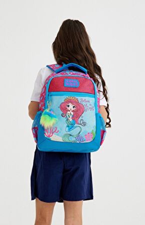 Coral High Okul Sırt Sırt ve Beslenme Çantası Seti - Kız Çocuk  Pembe Mavi Deniz Kızı