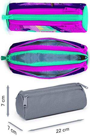 Coral High İlkokul Sırt Çantası ve Kalemlik Seti - Pembe Su Yeşili Unicorn - Kız Çocuk