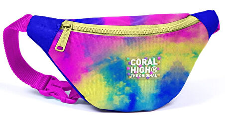 Coral High Kız Çocuk Renkli Batik Desenli İlkokul Okul Çanta Seti ve Bel Çantası