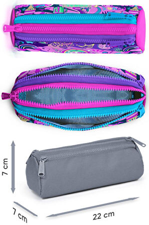 Coral High Dört Bölmeli Kız Çocuk Okul Sırt Çantası ve Beslenme Seti - Grafiti