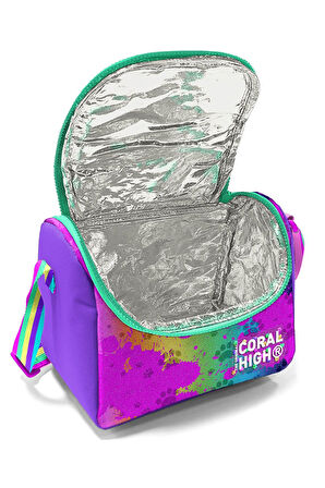 Coral High Kız Çocuk Üç Gözlü İlkokul Çanta Seti - Mor Pembe Köpek Desenli