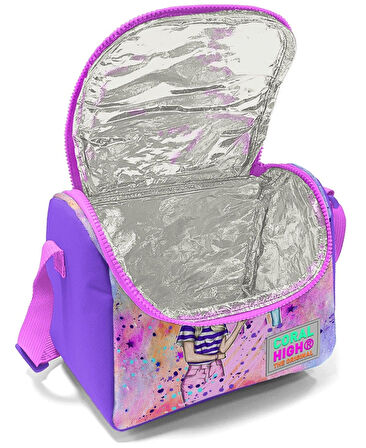 Coral High Pembe Mor Fashion Girl Üçlü Çekçek Işıklı Tekerlekli Çanta Seti - Kız Çocuk