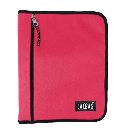 Jacbag Mercan Pembe A4 Organizer Fermuarlı Dosya ve Evrak Çantası (Kadın)