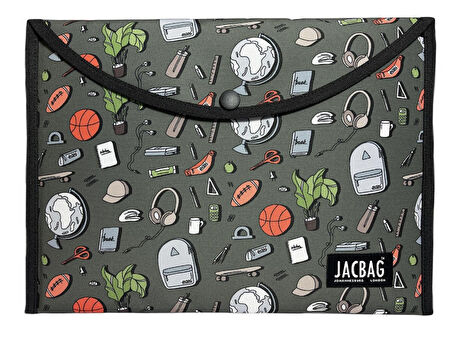 Jacbag College Unisex A4 Çıtçıtlı Dosya Defter Tablet ve Evrak Çantası