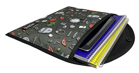 Jacbag College Unisex A4 Çıtçıtlı Dosya Defter Tablet ve Evrak Çantası