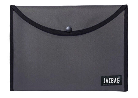 Jacbag Gri Erkek A4 Çıtçıtlı Dosya Defter Tablet ve Evrak Çantası