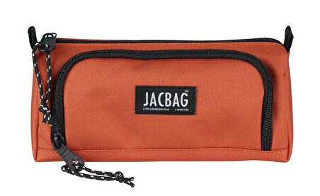 Jacbag Prime XL Lastik Ayraçlı İki Bölmeli Kiremit Kalem Çantası - Turuncu (Kadın/Kız Çocuk)