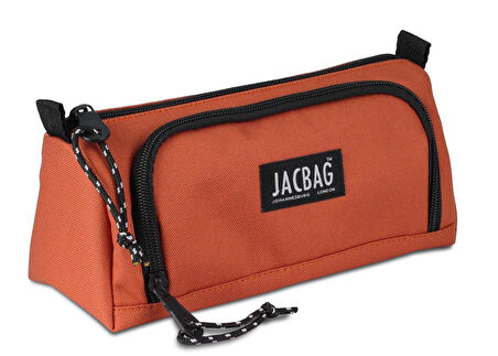 Jacbag Prime XL Lastik Ayraçlı İki Bölmeli Kiremit Kalem Çantası - Turuncu (Kadın/Kız Çocuk)