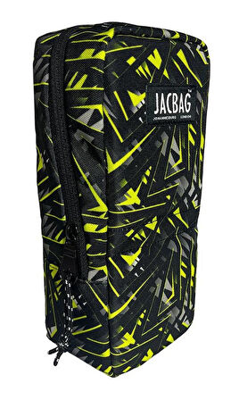 Jacbag Sarı Geometrik Unisex Masaüstü Büyük Kalemlik/Kalem Çantası