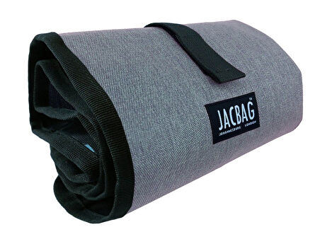 Jacbag Senior XL Lastik Ayraçlı Cepli Katlanır Gri Sanatsal Kalem Çantası