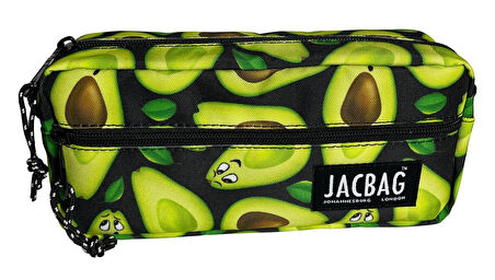 Jacbag Çift Fermuarlı Yeşil Avokado Kız Çocuk Kalem Kutusu