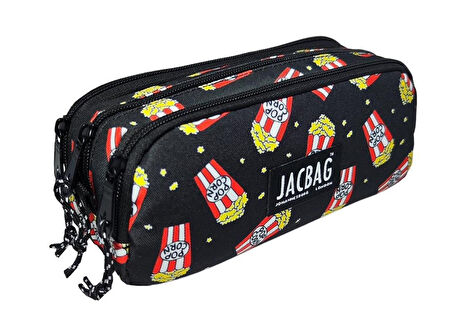 Jacbag Üç Bölmeli Çocuk ve Yetişkin Kalem Çantası - Popcorn - Unisex