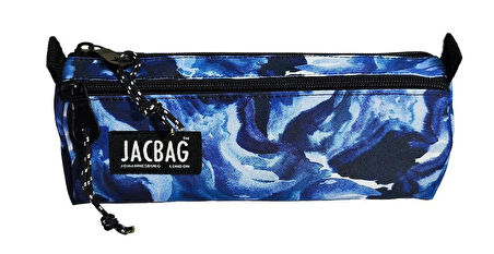 Jacbag Dual Prime İki Bölmeli Üçgen Mavi Dumanlı Erkek Çocuk Kalem Çantası