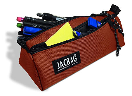 Jacbag Dual Prime İki Bölmeli Üçgen Kiremit Kız Çocuk Kalem Çantası