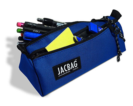 Jacbag Dual Prime İki Bölmeli Üçgen Saks Mavi Erkek Çocuk Kalem Çantası