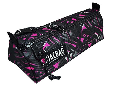 Jacbag Dual Prime İki Bölmeli Üçgen Pembe Geometrik Kadın/Kız Çocuk Kalem Çantası