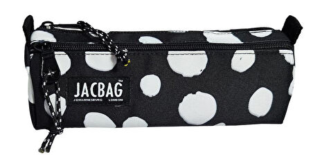 Jacbag Dual Prime İki Bölmeli Üçgen Siyah Beyaz Benekli Kadın/Kız Çocuk Kalem Çantası