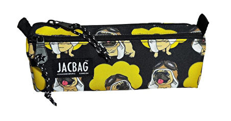 Jacbag Dual Prime İki Bölmeli Üçgen Siyah Sarı Pilot Köpek Erkek Kalem Çantası