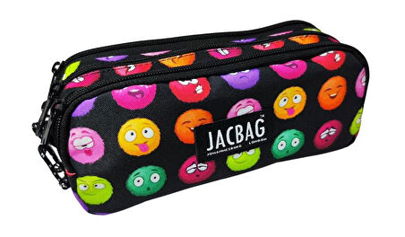 Jacbag Üç Bölmeli Çocuk ve Yetişkin Kalem Çantası - Emoji