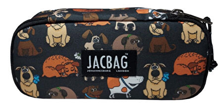 Jacbag Sevimli Köpekler Oval XL Organizer Kalem Kutusu Kalemlik