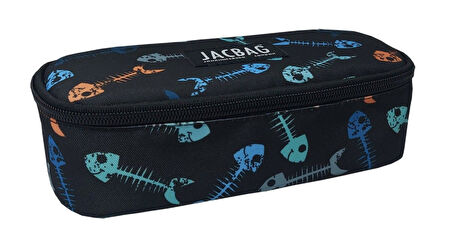 Jacbag Kılçık Baskılı Oval XL Organizer Kalem Kutusu Kalemlik