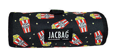 Jacbag Popcorn Senior Sanatsal Rulo Organizer Kalem Çantası (Siyah/Kırmızı - Unisex)