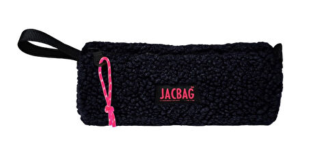 Jacbag Teddy Silindir Peluş Kalem Çantası Siyah - Pembe