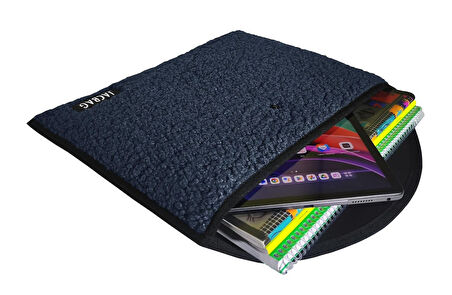 Jacbag Teddy Peluş Gri Çıtçıtlı Erkek Dosya Çanta (Kitap Defter Tablet Notebook)