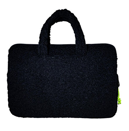 Jacbag Teddy Peluş Siyah/Sarı Erkek Çocuk Notebook Laptop ve Evrak Çantası