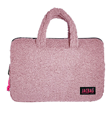 Jacbag Teddy Peluş Pembe Kız Çocuk Notebook Laptop ve Evrak Çantası