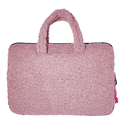 Jacbag Teddy Peluş Pembe Kız Çocuk Notebook Laptop ve Evrak Çantası