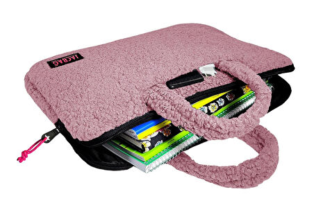 Jacbag Teddy Peluş Pembe Kız Çocuk Notebook Laptop ve Evrak Çantası