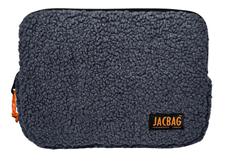 Jacbag Teddy Gri/Turuncu Peluş Erkek Çocuk Tablet Çantası