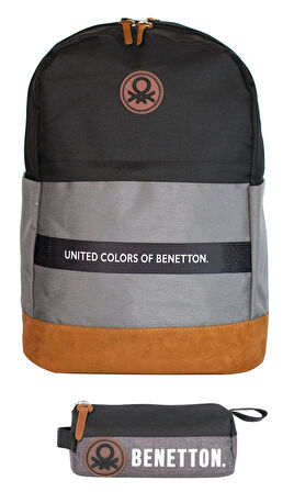 United Colors Of Benetton Retro Erkek Çocuk Çanta Seti - Siyah Gri