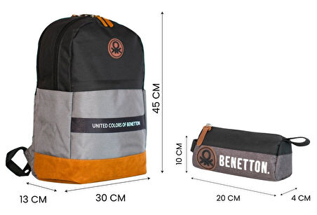 United Colors Of Benetton Retro Erkek Çocuk Çanta Seti - Siyah Gri