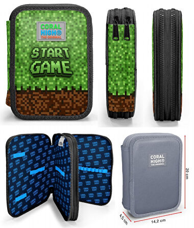 Coral High Yeşil Kahverengi Craft Erkek Çocuk Okul Çantası ve Organizer Kalemlik Seti 23776 11154