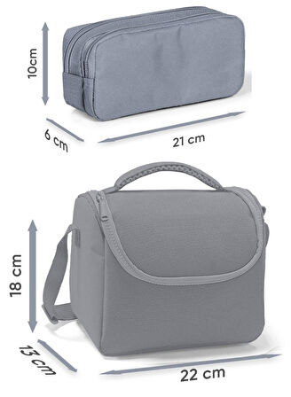 Coral High Erkek Çocuk Nefti Yeşil Oyun Konsolu Thermo Beslenme Çantası ve İki Bölmeli Kalemlik Seti