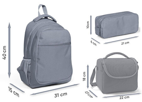 Coral High Üç Gözlü Kırmızı Yeşil Karpuz, Erkek Çocuk, İlkokul Üçlü Okul Çanta Seti