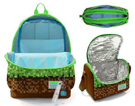 Coral High İlkokul Üçlü Okul Başlangıç Çanta Seti - Yeşil Kahverengi Craft, Erkek Çocuk