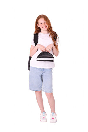 Kaukko Magic Dreams Okul Sırt Çantası ve Şeffaf Kalem Çantası Seti - Kız Çocuk - Siyah