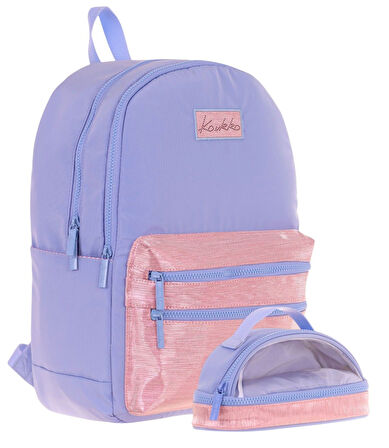 Kaukko Magic Dreams Okul Sırt Çantası ve Şeffaf Kalem Çantası Seti - Kız Çocuk - Mavi Pembe