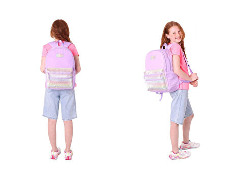 Kaukko Magic Dreams Okul Sırt Çantası ve Şeffaf Kalem Çantası Seti - Kız Çocuk - Pembe Çok Renkli