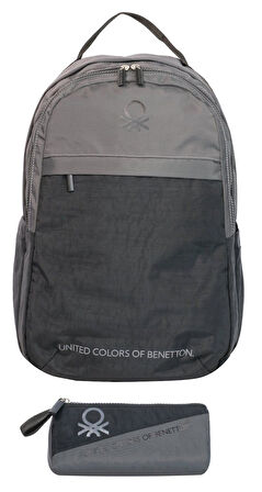 United Colors Of Benetton Color Blocking Unisex Çocuk Çanta Seti  - Gri