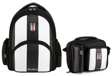 Beşiktaş Lisanslı Okul Çantası ve Beslenme Çantası Seti - SETME25356B