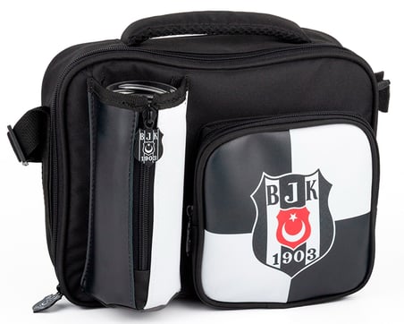 Beşiktaş BJK 1903 Logo Desenli Okul Beslenme Çantası - Siyah/Beyaz - 25362