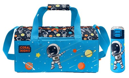 Coral High Lacivert Mavi Astronot Desenli Erkek Çocuk Spor Çantası ve 500 ml Çelik Matara Seti 27538